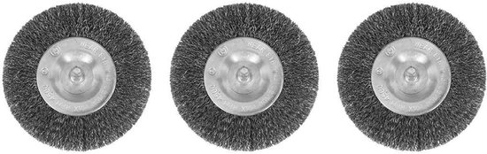 SnelShoppen - Set van 3 voegenborstels voor elektrische voegenborstel EFB 4010 - Metalen draadborstel, ronde borstel, staalborstel - Tuinonderhoud, re