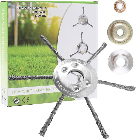 SnelShoppen - Steel Wire Grass Trimmer Head, 6 Cutter Weed Brush Cutter voor Tuin, 25.4 mm Bore, Flexibel en Duurzaam, Voor Grasmaaien en Onderhouden