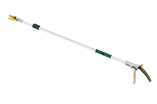 SnelShoppen - Telescoop Snoeischaar voor Tuin, 1.3 tot 2 Meter, Verstelbare Handgreep, Zilver/Geel, Perfect voor Het Snoeien van Bomen en Struiken