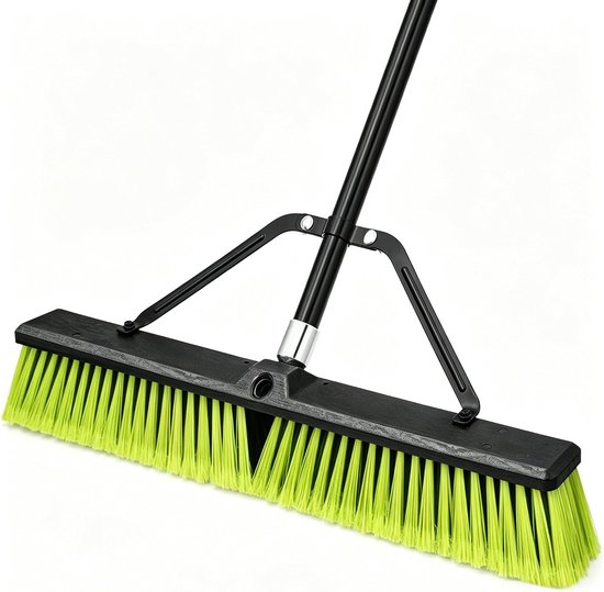 SnelShoppen - TidyBliss 61 cm Duwbezem Buiten Heavy Duty, Grote Commerciële Stijve Borstel met 160 cm Lange Steel voor Garage, Tuin, Patio, Dek, Straa