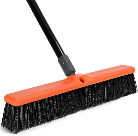 SnelShoppen - TreeLen 45,7 cm Duwbezem Buiten - Heavy Duty Bezem voor Oprit, Trottoir, Terras, Dek - 18 Brede Haren - Ideaal voor Vuil, Puin, Zand, Mo