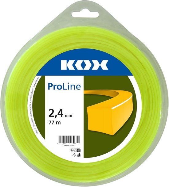 SnelShoppen - Trimmerdraad Vierkant 3,3 mm Diameter, 36 m Lengte - Professionele Grasmaaier Draad voor Tuinonderhoud, Fluorescerend, Hoge Zichtbaarhei