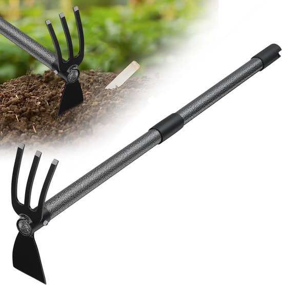 SnelShoppen - Tuinhak Multifunctioneel Zwart - 5 Stuks Tuingereedschap voor Tuinieren, Grondbewerking en Bloembakken - Ideaal voor Buiten en Tuinproje