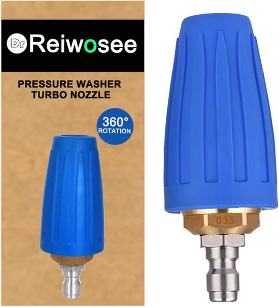 SnelShoppen - Turbo Nozzle Hogedrukreiniger 4000psi, 1.1mm, 360° Rotatable, 1/4" Quick Connect, Voor Auto, Tuin en Buitenreinigen