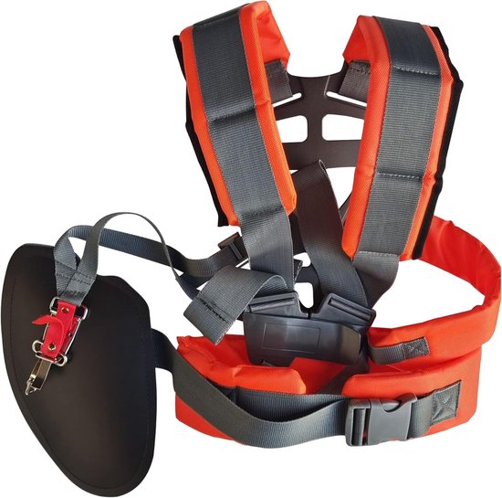 SnelShoppen - Universele verstelbare grastrimmer harnas met gewatteerde schouderriem, comfortabele dubbele schouderriem, nylon grasmaaier riem voor bo