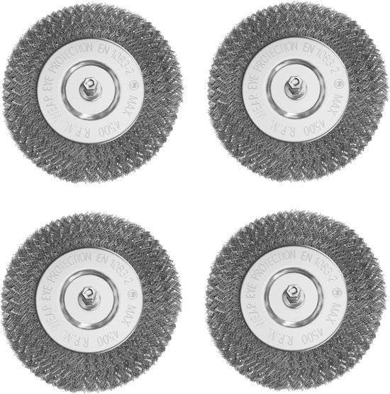 SnelShoppen - Vervangborstels Set van 4 - Metalen Borstels - Staal Draadborstels - Onkruidborstels - Geschikt voor Elektrische Voegenreiniger - Ideaal