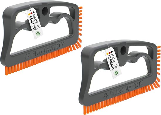 SnelShoppen - Voegenborstelbundel 2 stuks - Grijs/oranje voegenborstel voor voegenreiniging in badkamer, toilet, keuken - Ideaal voor wand- en vloerte