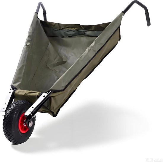 SnelShoppen - Vouwbare Tuinwagen met 10 Inch Wiel, Ideaal voor Grond, Planten, Hout, 40 kg Capaciteit, Makkelijke Opslag en Transport