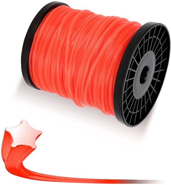 Snijdraad sterprofiel 2,4 mm nylon 100 m voor zware begroeiing van Merkloos	