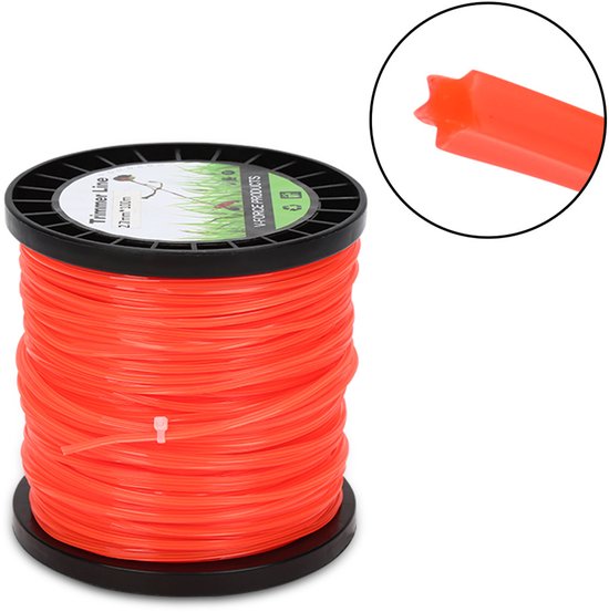 Snijdraad sterprofiel 2,7 mm nylon 100 m voor zware tuinwerken van Merkloos	