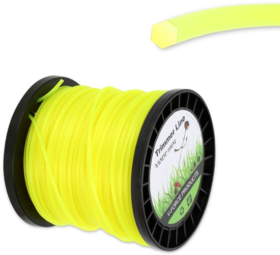 Snijdraad zeshoekig 3,0 mm nylon 100 m voor dichte begroeiing van Merkloos	