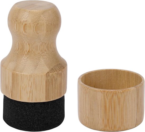 Snijplank Olie Wax Applicator, Rond Hout Minerale Olie Wax Applicator met Deksel Snijplank Conditioner Applicator voor Houten Slager Blokken Spatels Lepels Keukengerei(Houtkleur) van YOKSSMY.