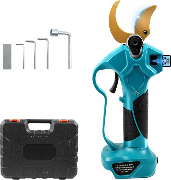 Snoeischaar 18V, Maximale Opening 65 mm, Elektrische Snoeischaar voor het Snoeien van Bomen en Fruitbomen Compatibel met Makita BL1830(B), BL1840(B), BL1850(B), BL1860B