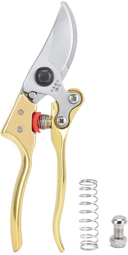 Snoeischaar 210 x 55 mm Goud Fruittakschaar Plantentakschaar Handschaar Bypassschaar Wijnstokschaar met antislip tandgroeven voor tuin en landbouw van Merkloos	