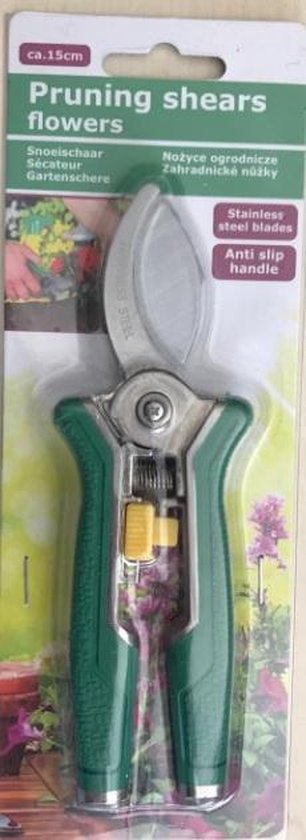 Snoeischaar – Bloemen & twijgen met anti-slip handvat - tuin snoeischaar 15 cm voor planten van Merkloos	