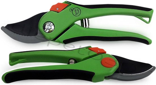 Snoeischaar - Groen / Oranje / Zwart - Metaal / Kunststof - Max Ø 15 mm van Kinzo Garden