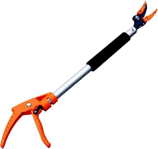 Snoeischaar Lange Arm - Takkenknipper Fruitplukker - Fruit Plukken Snoeien - Lichtgewicht Aluminium Handvat - 60 cm - Zilver