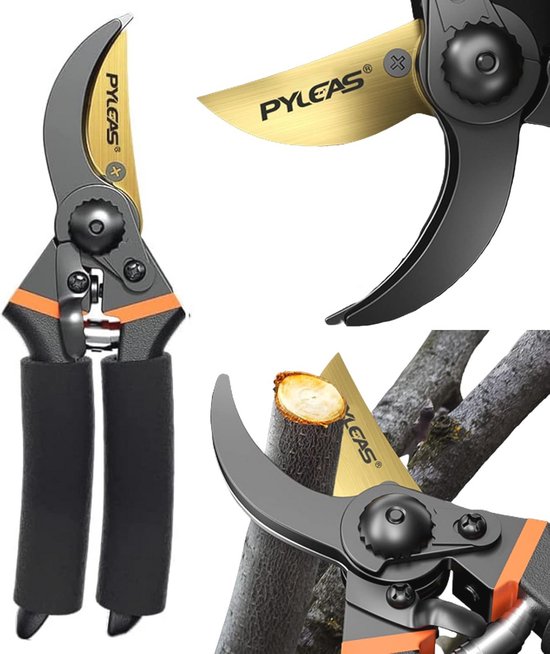 Snoeischaar met Bypass Snijkant voor Planten tot 35 mm - Gesmeed Staal & Titaniumcoating van Merkloos	