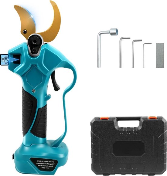 Snoeischaar op accu met maximale opening van 65 mm voor bomen en fruitbomen - Elektrische snoeischaar, compatibel met accu's van 18V - Ideaal voor Makita accu's. van Merkloos	