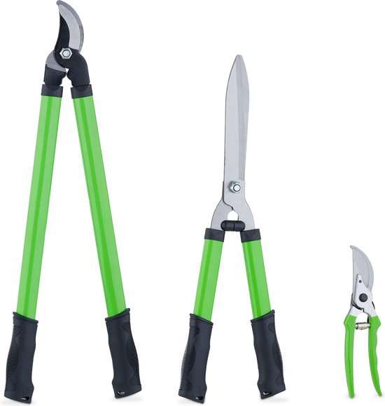 snoeischaar set - 3-delige set - heggenschaar - takkenschaar - ergonomisch van Merkloos	
