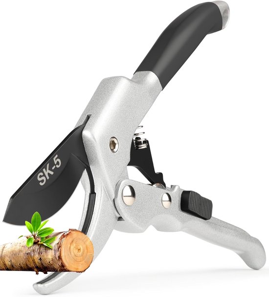 Snoeischaar - SK5 Stalen Mes - Takkenschaar - Heggenschaar - Ergonomische Softgrip Handgreep - Voor Rozen Struiken Takken - Zwart van Merkloos	