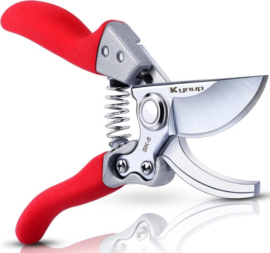 snoeischaar voor tuinieren, snoeischaar Heavy Duty, professionele bypass-snoeischaar, snoeischaar voor planten, heggenschaar, tuingereedschap (rood) van Merkloos	