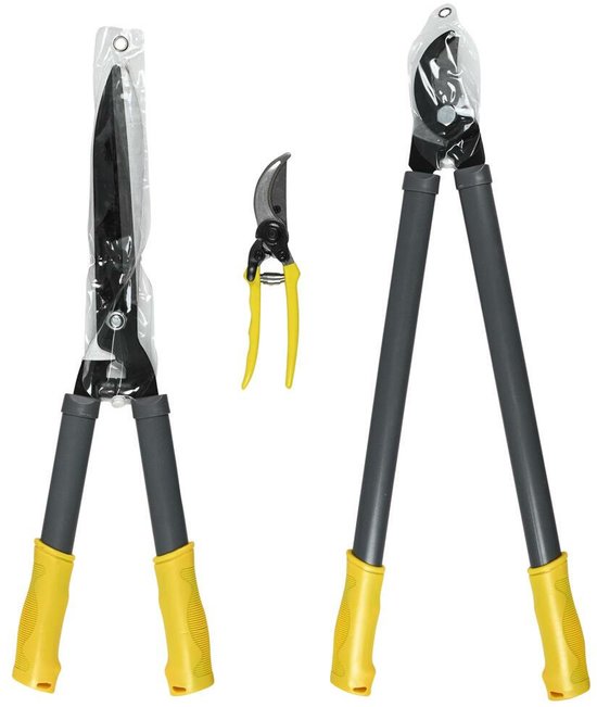 Snoeischaren - set 3-dlg - staal - Takkenschaar / Heggenschaar van Kinzo Garden