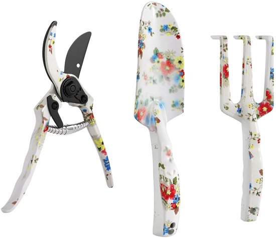 Snoeischaren set - Tuinscharen set - 3-delig - Tuinschaarset - Metalen Tuingereedschap inclusief Troffel, Handhark en Snoeischaar - Tuinschaar - Tuingereedschapset - Heggenschaarset - Takkenschaar