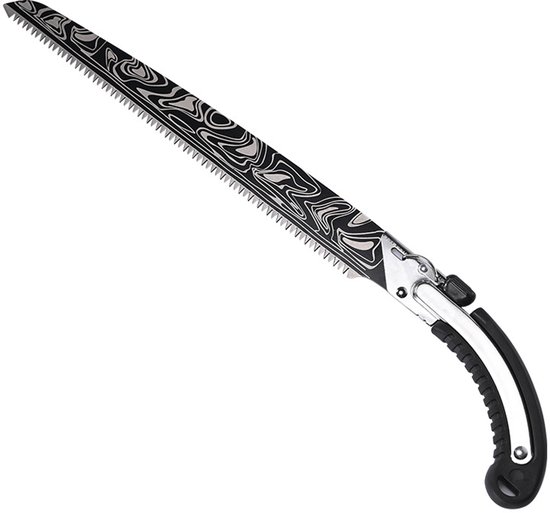 Snoeizaag met scheermesvormige tanden van 52 cm inclusief beschermhoes - SK5 stalen zaagblad met houtnerf voor hout, kamperen en tuinieren. Handzaag met harde tanden, geschikt voor takken tot 20 cm dik. van Merkloos	