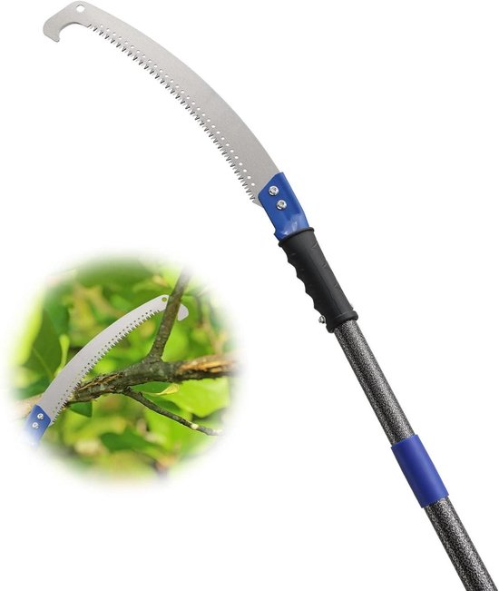 Snoeizaag voor Tuinieren Blauw | Snoeizagen voor Bomen | Gebogen Blad | Lang Reach 10FT | Trimmer Tuin - Patio's - Takken van Merkloos	