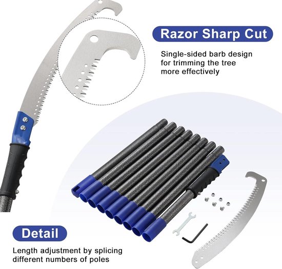 Snoeizaag voor tuinwerkzaamheden - Blauw, handzaag voor bomen snoeien en tuinonderhoud van Merkloos	