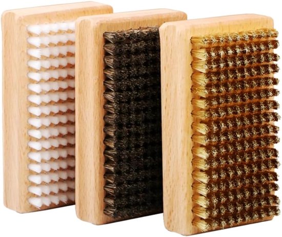 Snowboard wasborstelset - 3 stuks skiborstels van nylon/messing/paardenhaar - gereedschap voor het waxen van snowboard en onderhoud van Merkloos	