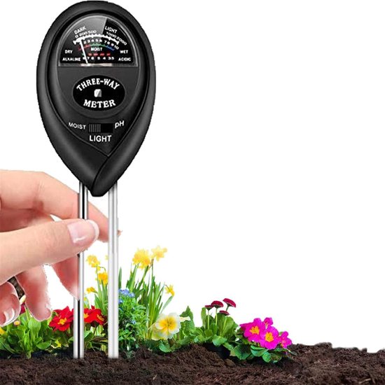 Soil pH Meter - 3-in-1 Bodemtester - Vocht Licht pH Meting - Voor Tuin Boerderij Binnen Buiten - Zonder Batterij - Tuinliefhebbers - Groen - 1 Stuk