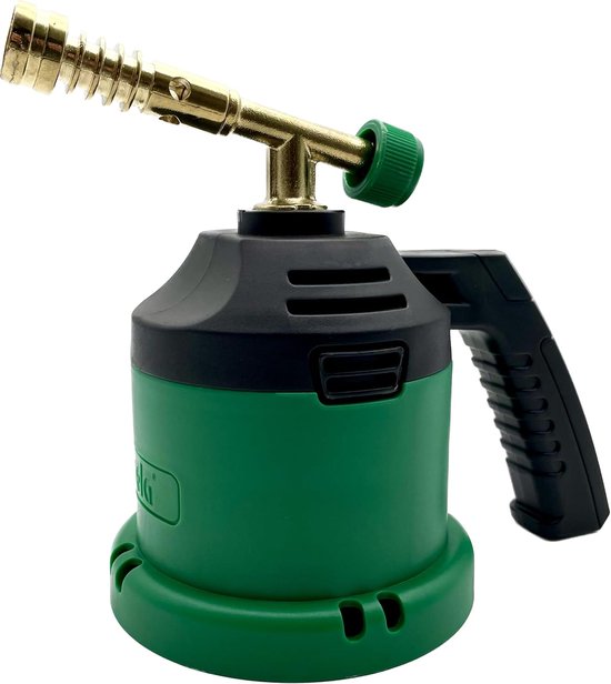 Soldeerbrander Gasbrander - Werkplaats Brander - Kleine Laswerkzaamheden - Traploos Verstelbare Vlam - 190g Patroon Geschikt - Groen Zwart van Merkloos	