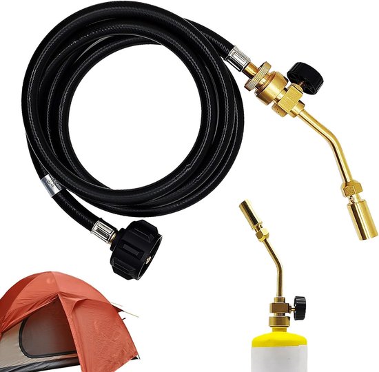 Soldeerbrander - Lasbrander Draagbare Zaklamp - Metaal Lassen Reparatie - Instelbare Vlam Massief Messing - 23x16x5 cm - Zwart van Merkloos	