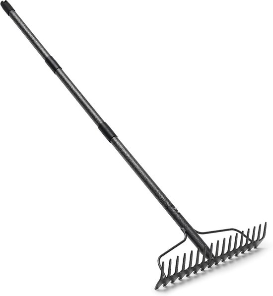 Solidchoice - 123 cm Tuinriek met 17 Tanden - Stevige Riek voor Bladeren en Grond