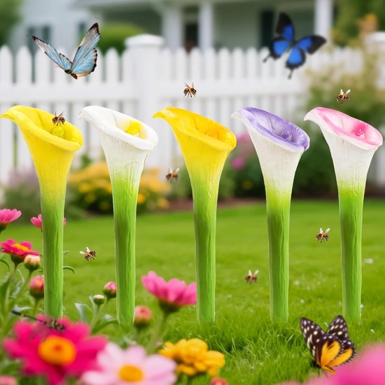 Solidchoice - Bijendrinker voor de Tuin, Set van 5 Insectenbakken voor Bloemen