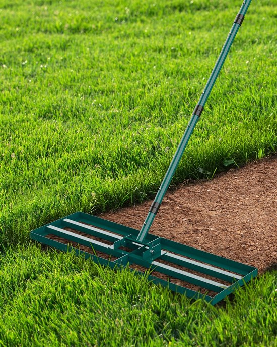 Solidchoice - Gazonhark - Grindhark met 198 cm Verstelbare Steel - 76x25 cm Blad
