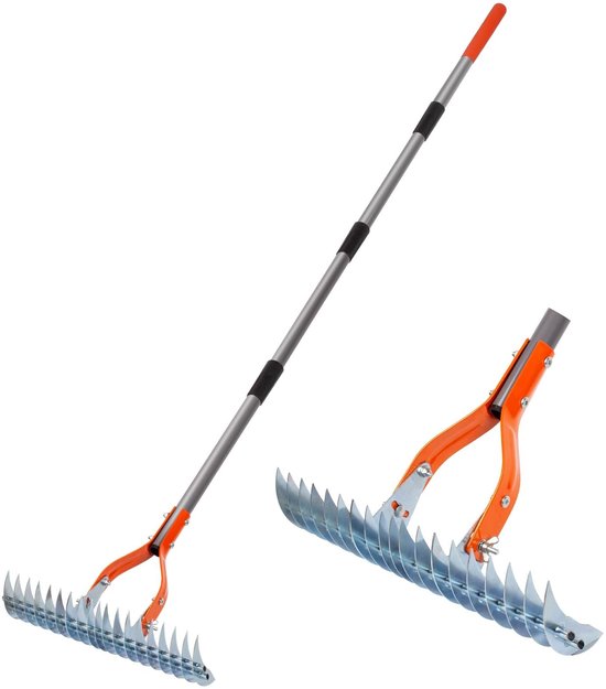 Solidchoice - Gazonrieten Hark 170 cm - Heavy Duty 21 Roestvrijstalen Verticuteermachine
