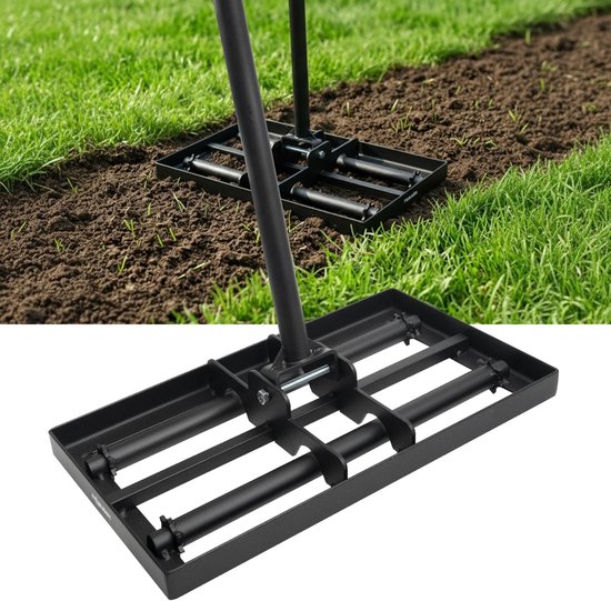 Solidchoice - Heavy Duty Lawn Leveling Rake met Roller Hoofd