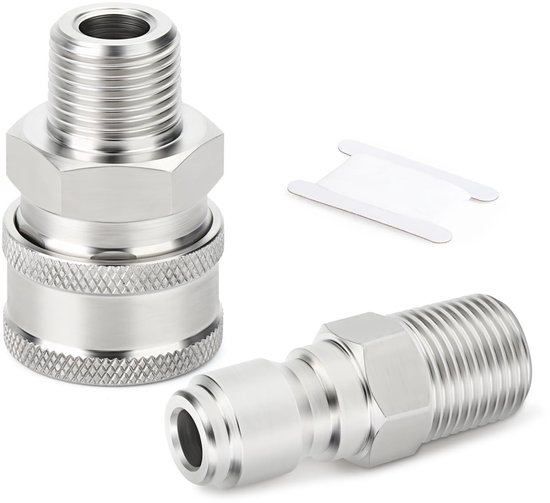 Solidchoice - Hogedrukreiniger Slang Fitting Kit 3/8" BSP Roestvrij Staal