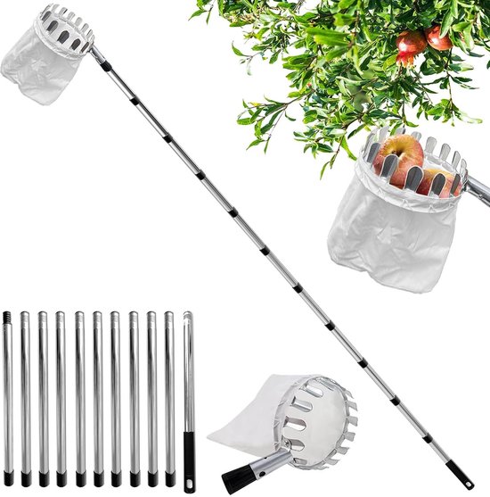 Solidchoice - Hoogte Verstelbare Fruitplukker met Telescopische Steel