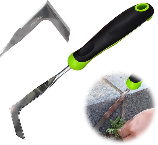 Solidchoice- Onkruidkrabber met lange steel - Voegenreiniger - Onkruidverwijdering - Tuinonderhoud - Mosverwijderaar - Lichtgewicht 190 gram