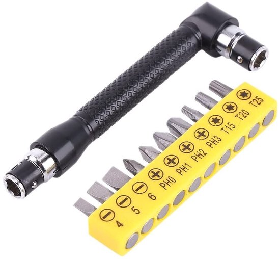 Solidchoice - Set van 10 Schroefbitjes met L-vormige Verlenging