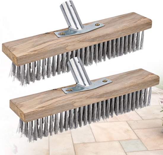 Solidchoice - Set van 2 RVS Draad Borstels 30 cm voor Buiten