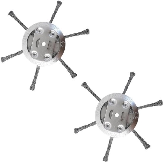 Solidchoice - Set van 2 Stalen Draad Grastrimmer Borstels met 6 Koppen