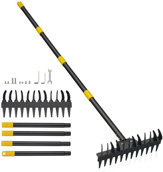 Solidchoice - Tuinhark met Handvat - 190 cm Hark voor Bladeren, Grond en Onkruid