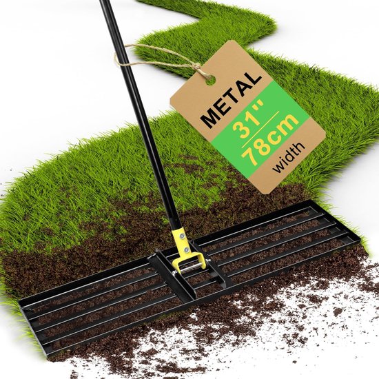 SolidKeus - Grond Egalisatie Rake 31 Inch met Ergonomisch Handvat
