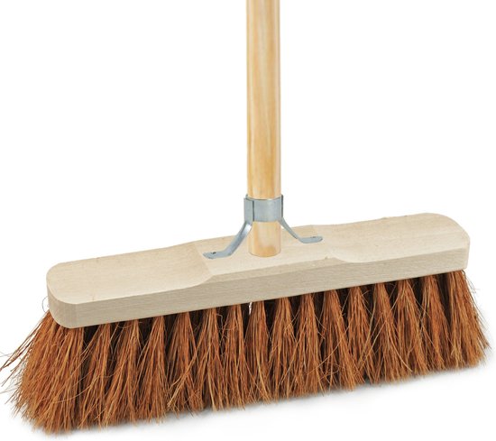 Sorex Bezem binnen - incl. stokhouder - kokos - 40 cm - steel 150 cm - kamerveger van Sorex