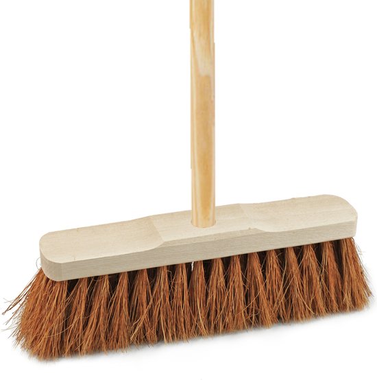 Sorex Bezem binnen - kokos - 30 cm - steel 120 cm - zachte bezem - kamerveger van Merkloos	